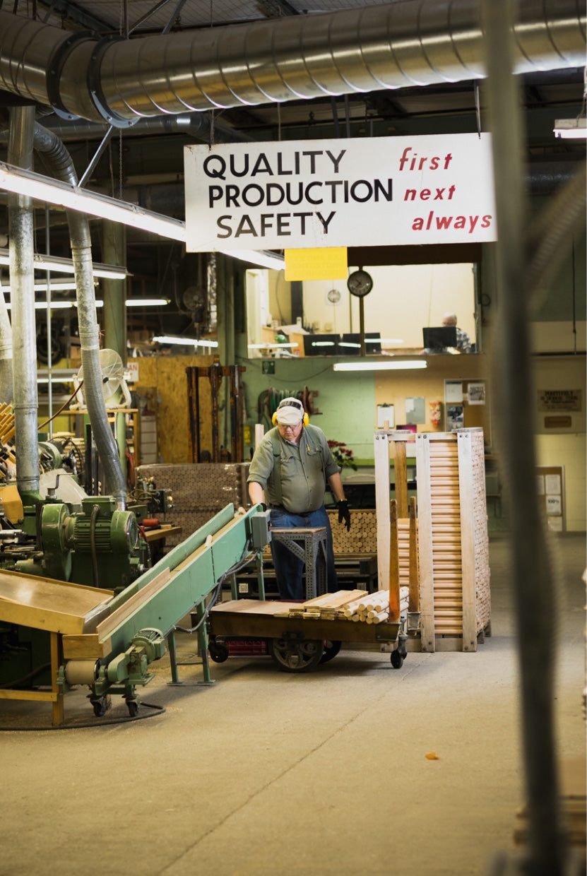 Man working in JK Adams factory