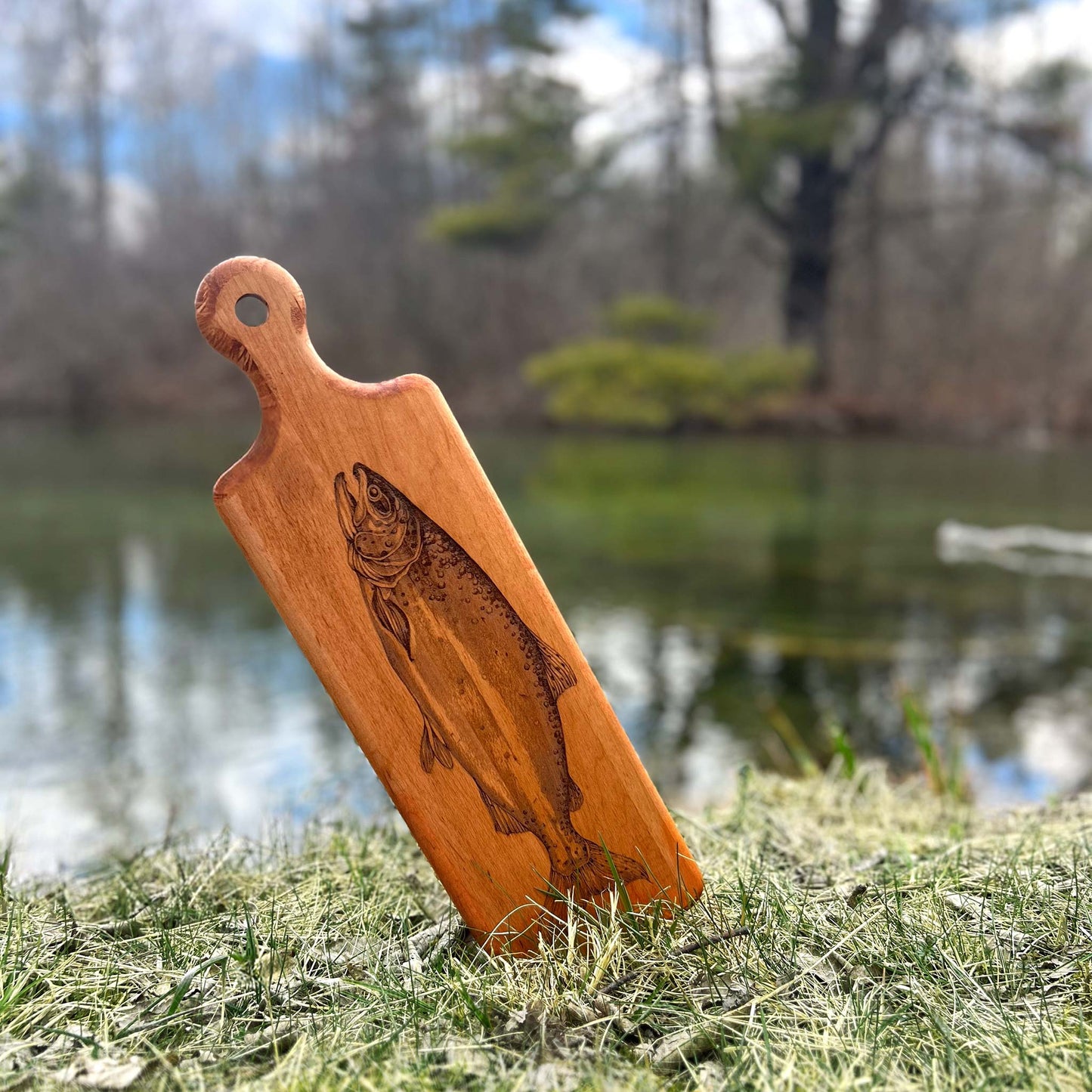 Laura Zindel Artisan Maple Plank Serving Board-Salmon