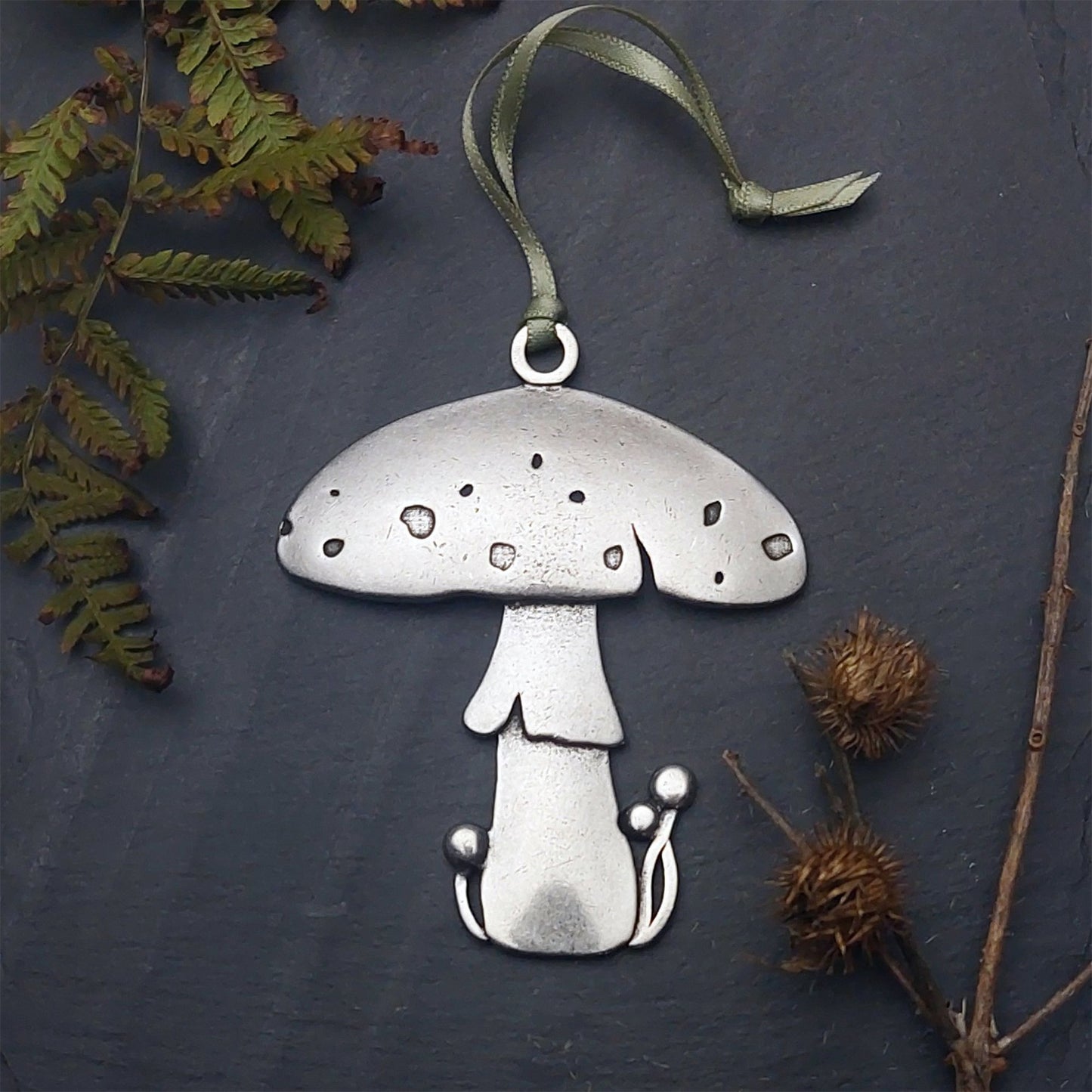 Pewter Ornament Mushroom