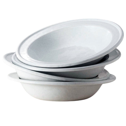 Bennington Potters Rimmed Soup/Pasta Bowl-White on White