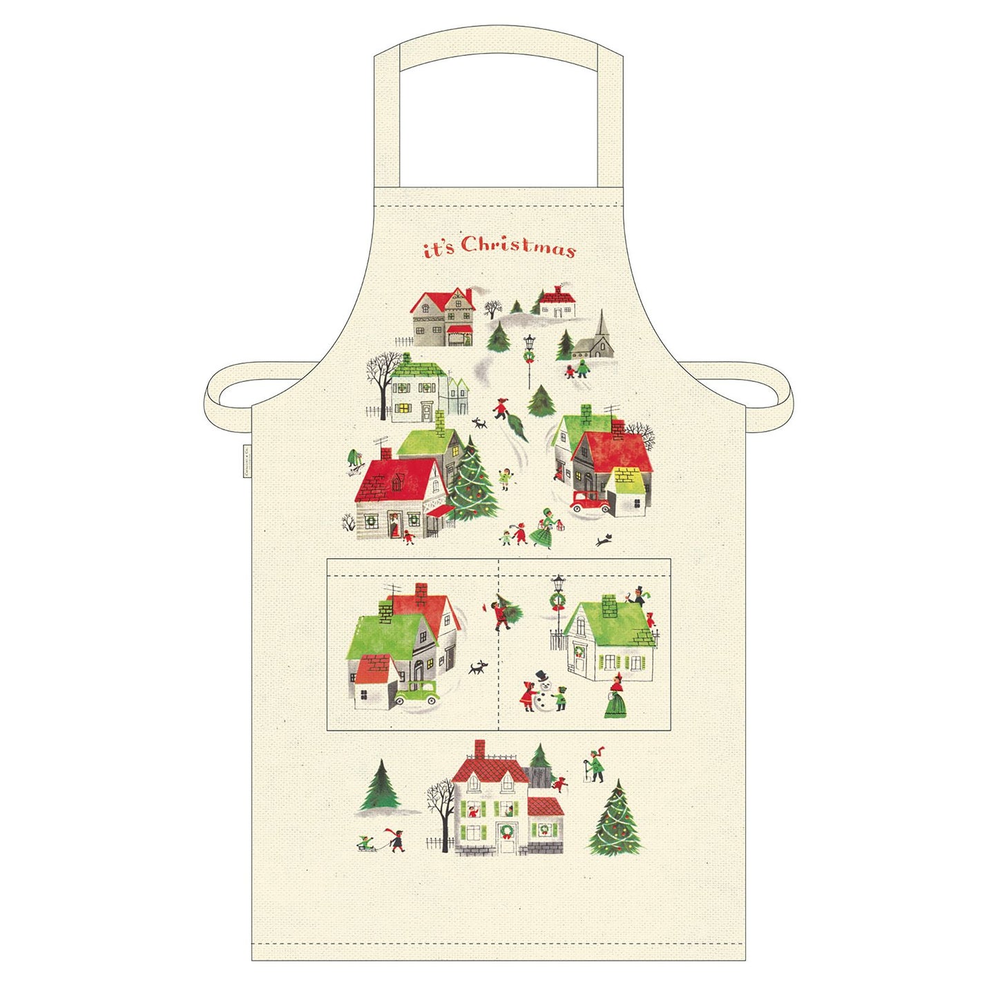 Cavallini Apron Christmas Village