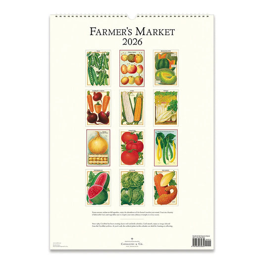 Cavallini Wall Calendar-Farmer's Market 2026