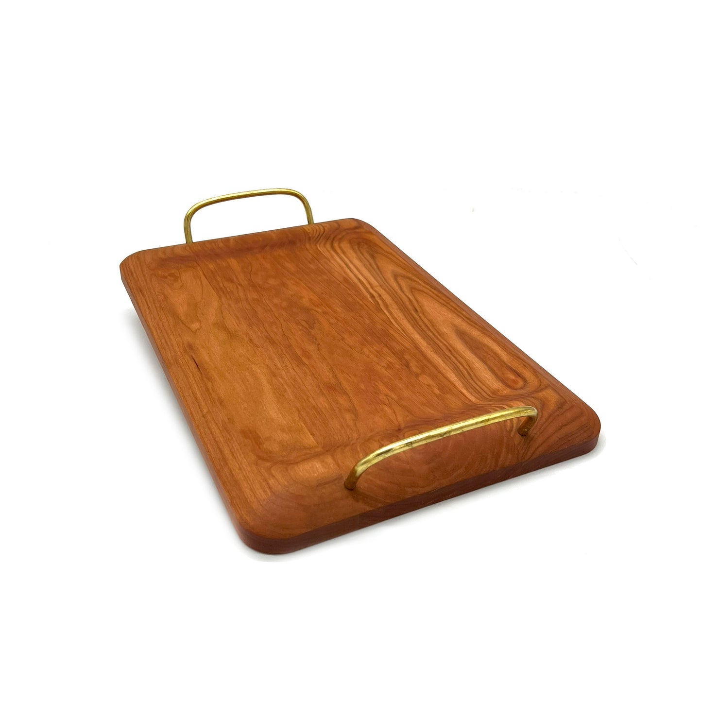Cherry Serving Board with Brass Handles-15" x 10"