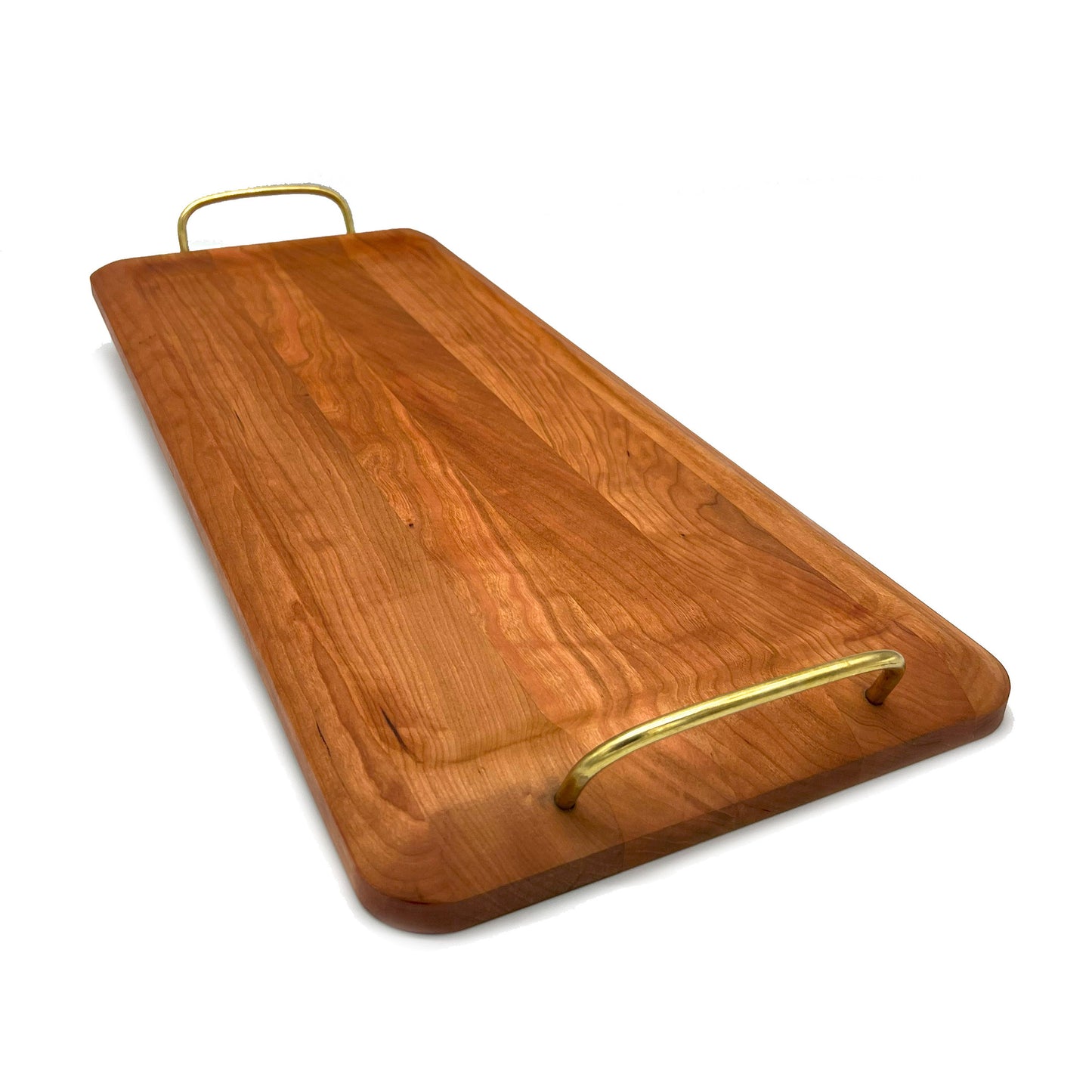 Cherry Serving Board with Brass Handles-24" x 10"
