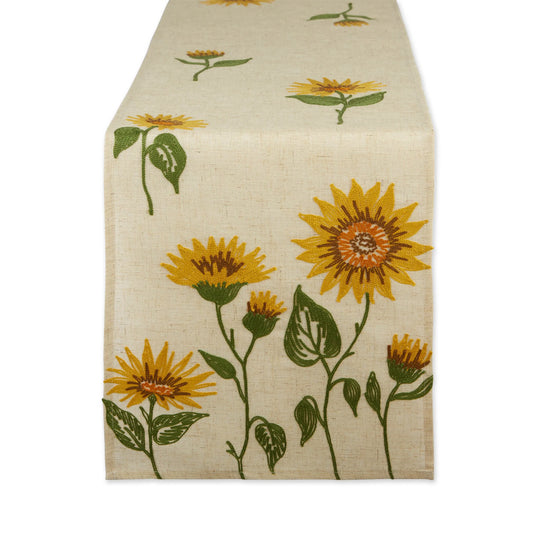 Sunflowers Embroidered Runner