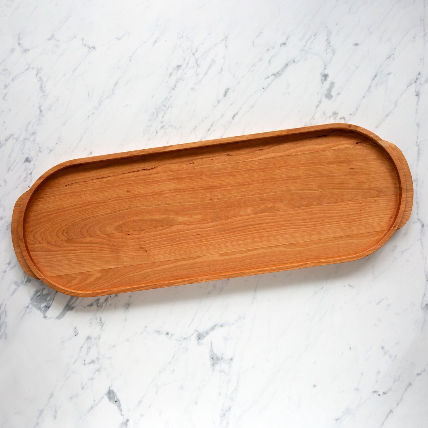 Cherry Oval Wooden Buffet Serving Tray-36" x 12" x 1.25"