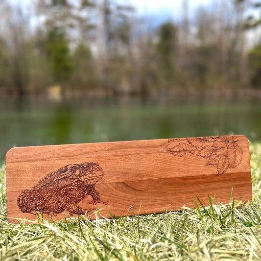Laura Zindel Cherry Essential Serving Board-Toad + Birch Leaves
