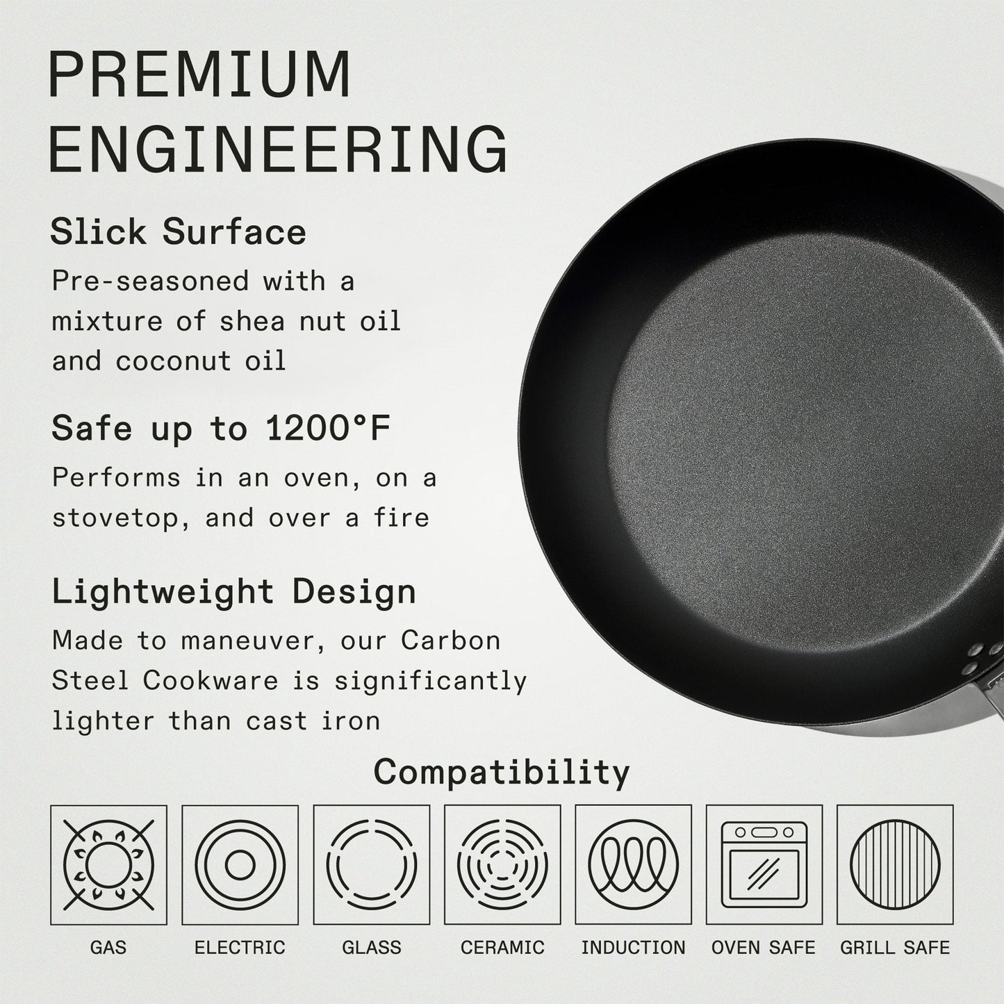 MADE IN Seasoned Carbon Steel 12" Fry Pan