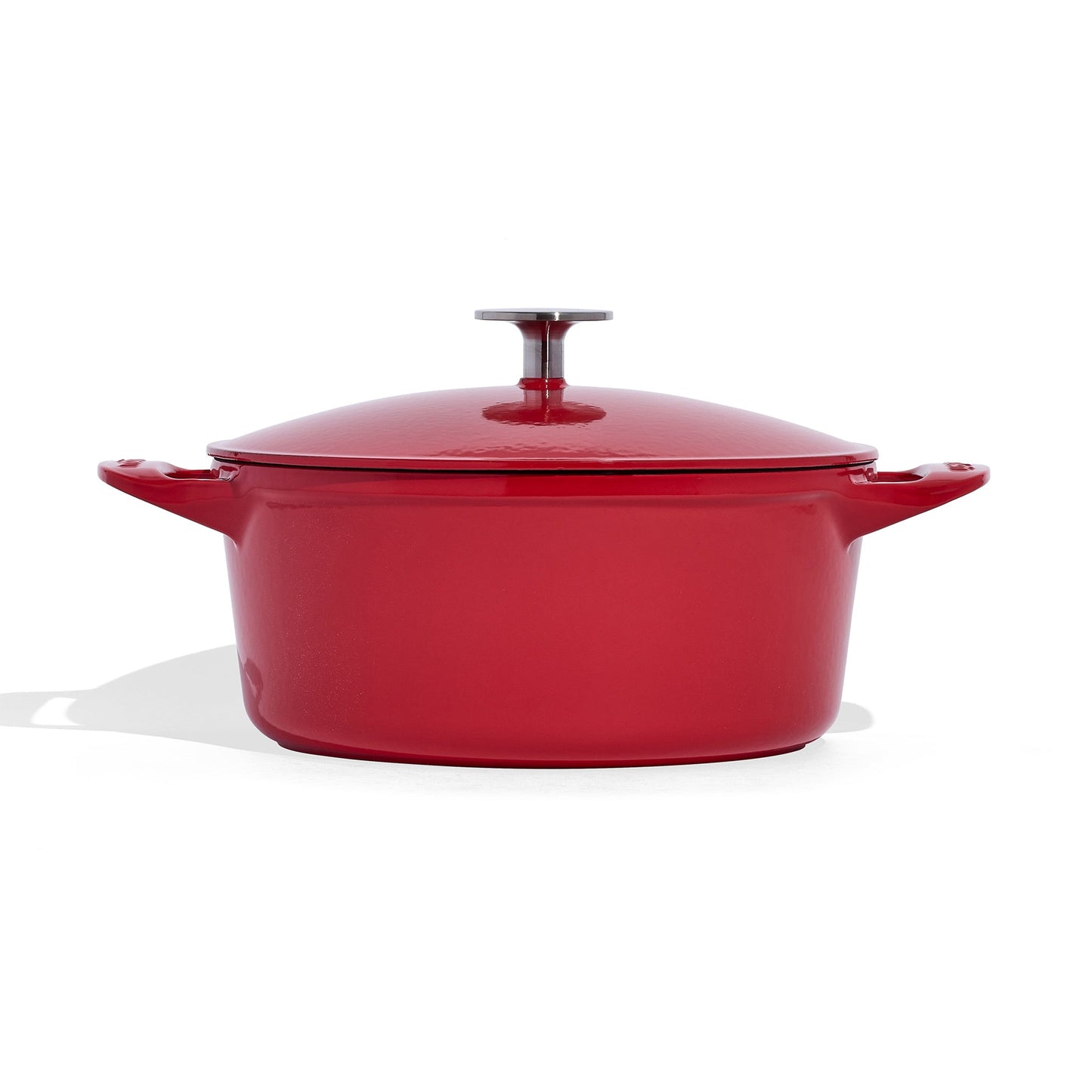 MADE IN Enameled Cast Iron 5.5 QT. Round Dutch Oven - Red