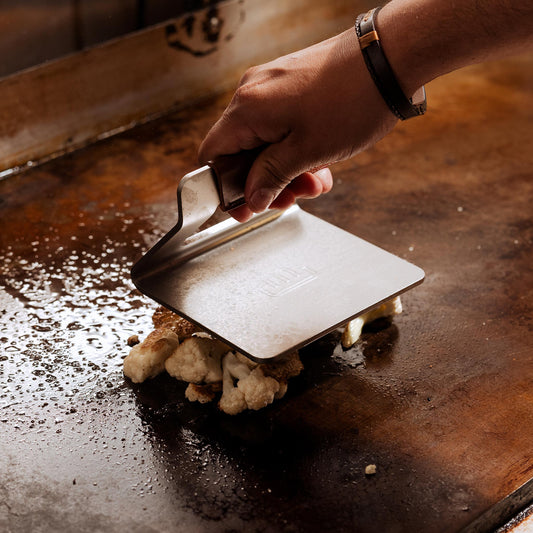 MADE IN Grill Press with Leather Handle Cover