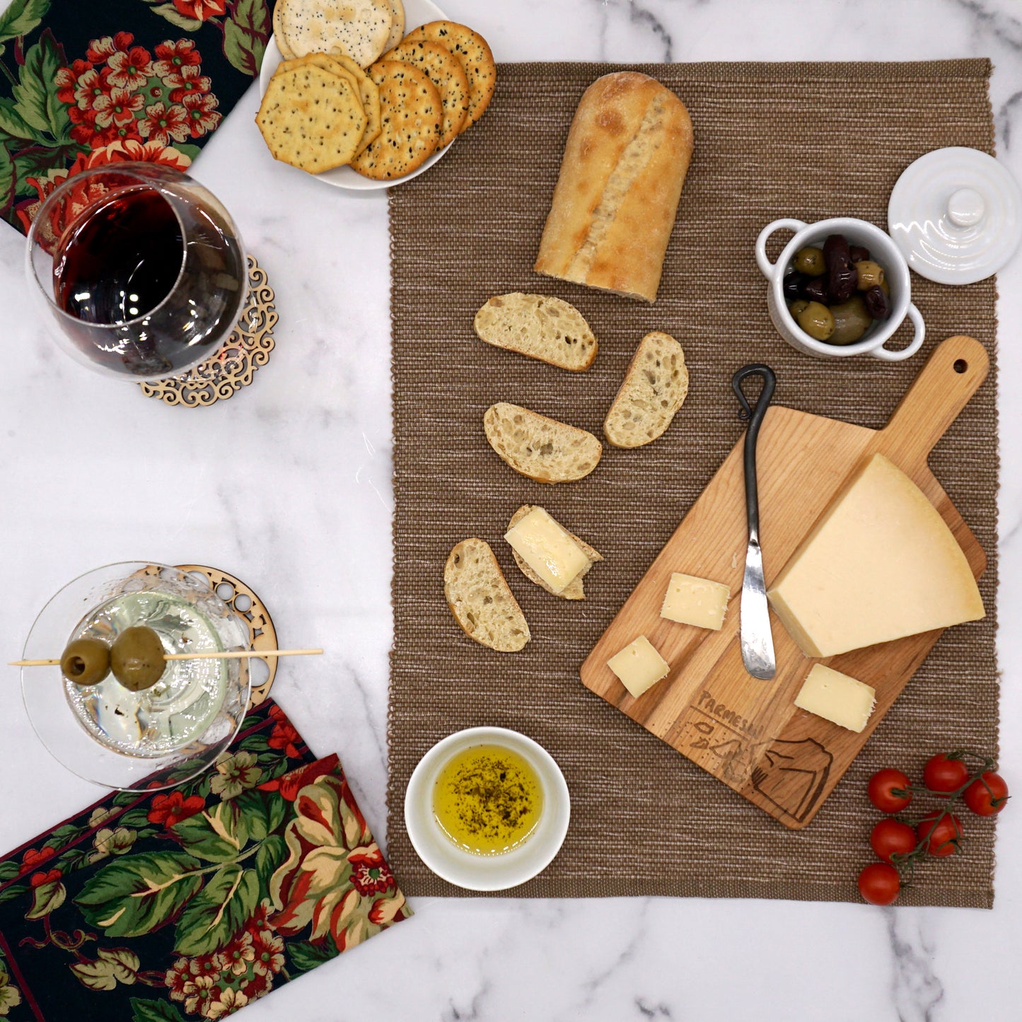 Maple Rectangle Handled Serving Board Gift Pack