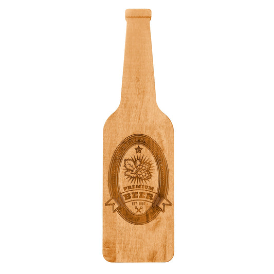 Novelty Beer Bottle Shaped Board Hops Label-20" x 5 1/2