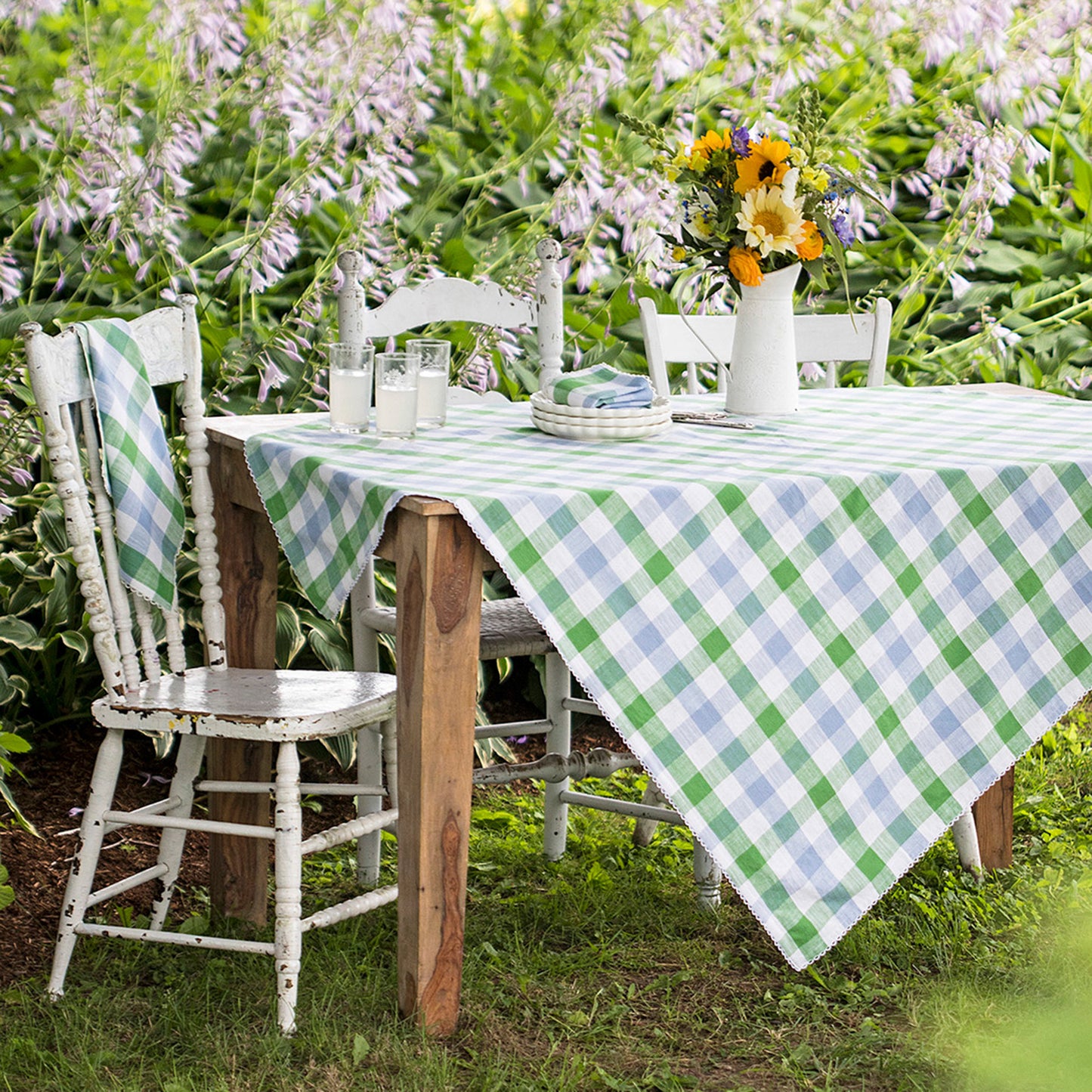 April Cornell Lakeside Plaid Tablecloth