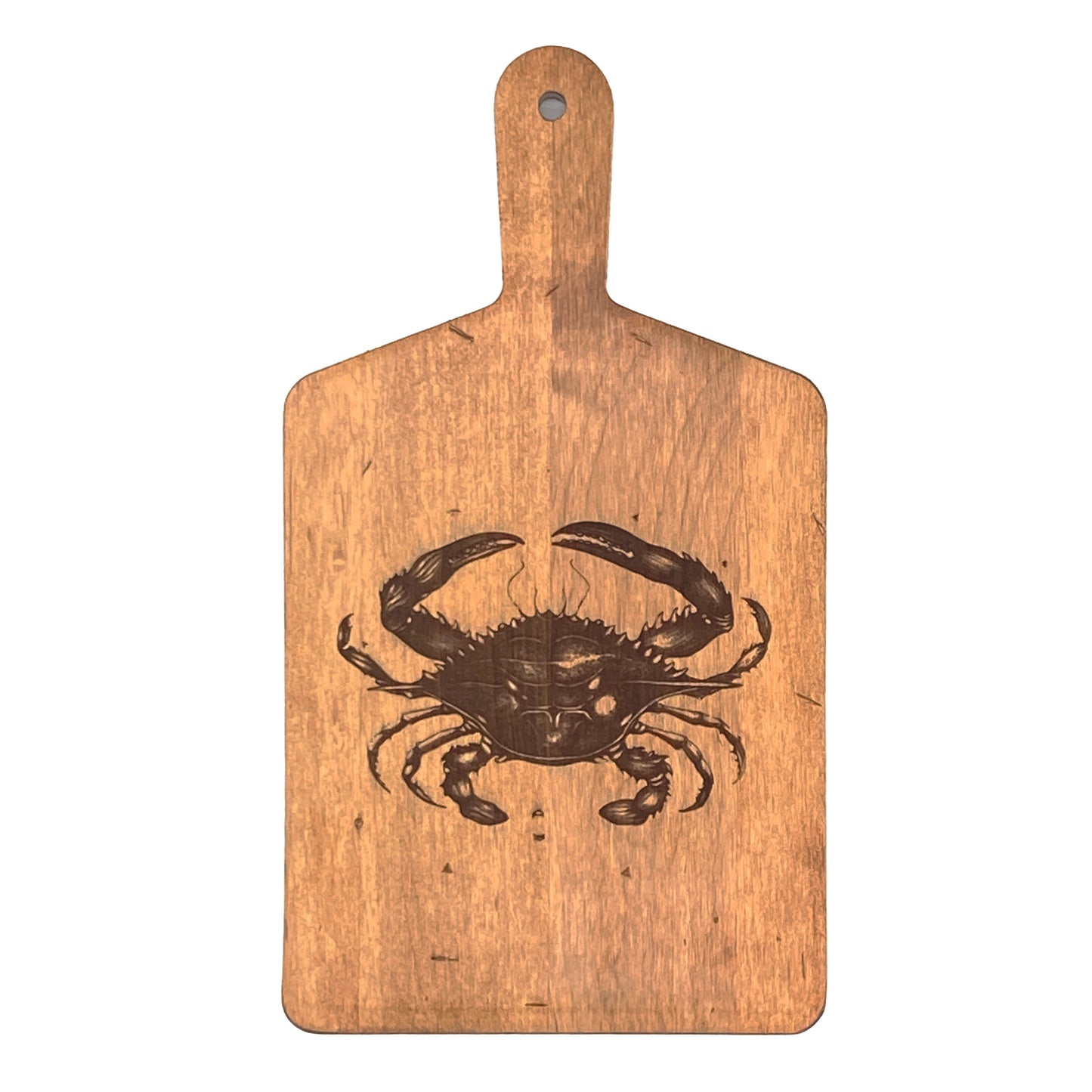 Laura Zindel Artisan Maple Rectangle Handled Serving Board - Blue Crab