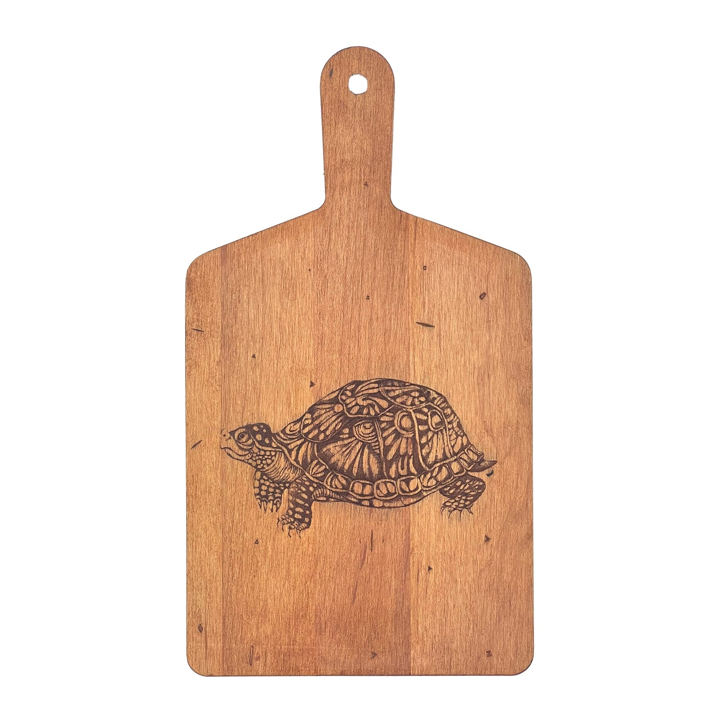 Laura Zindel Artisan Maple Rectangle Handled Serving Board -Box Turtle