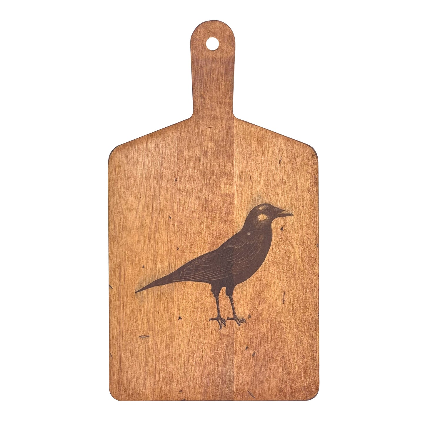 Laura Zindel Artisan Maple Rectangle Handled Serving Board - Crow
