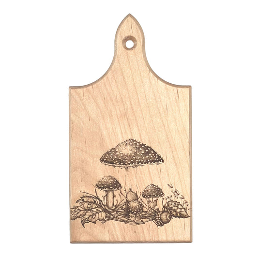 Laura Zindel Mini Maple Bar Board-Woodland Mushrooms
