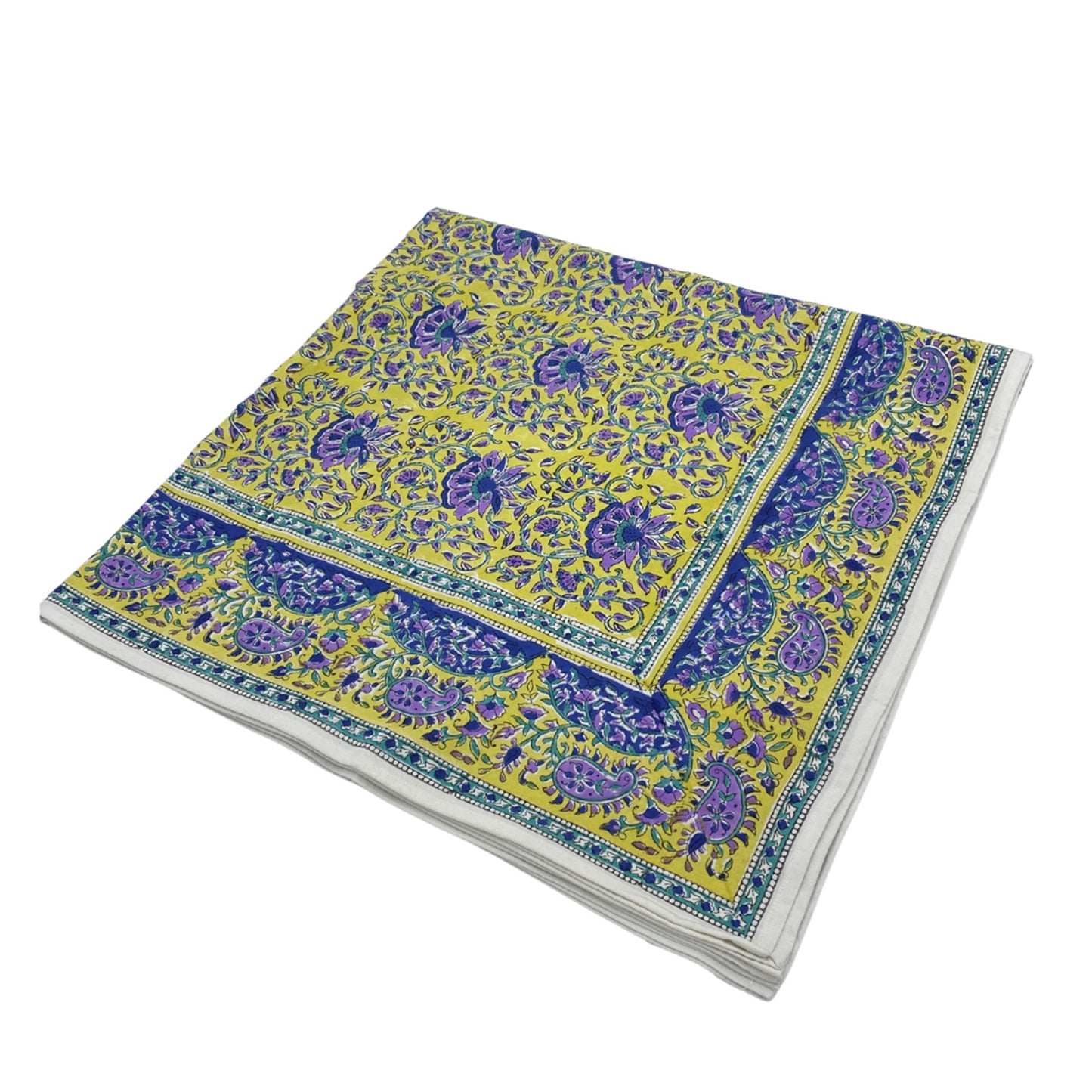 Lima Flowers Block Print Tablecloth