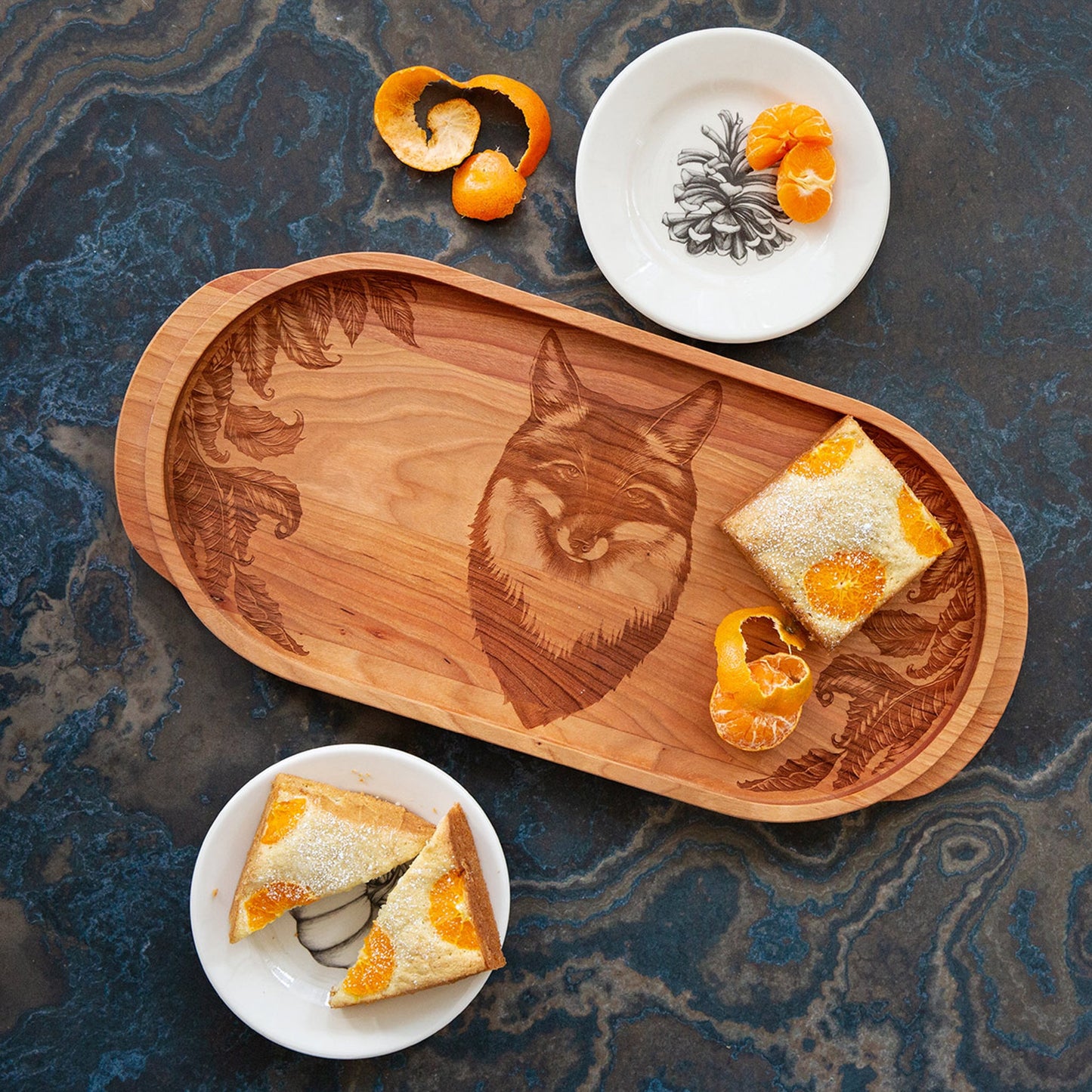 Laura Zindel Cherry Oval Wooden Serving Tray - More designs available