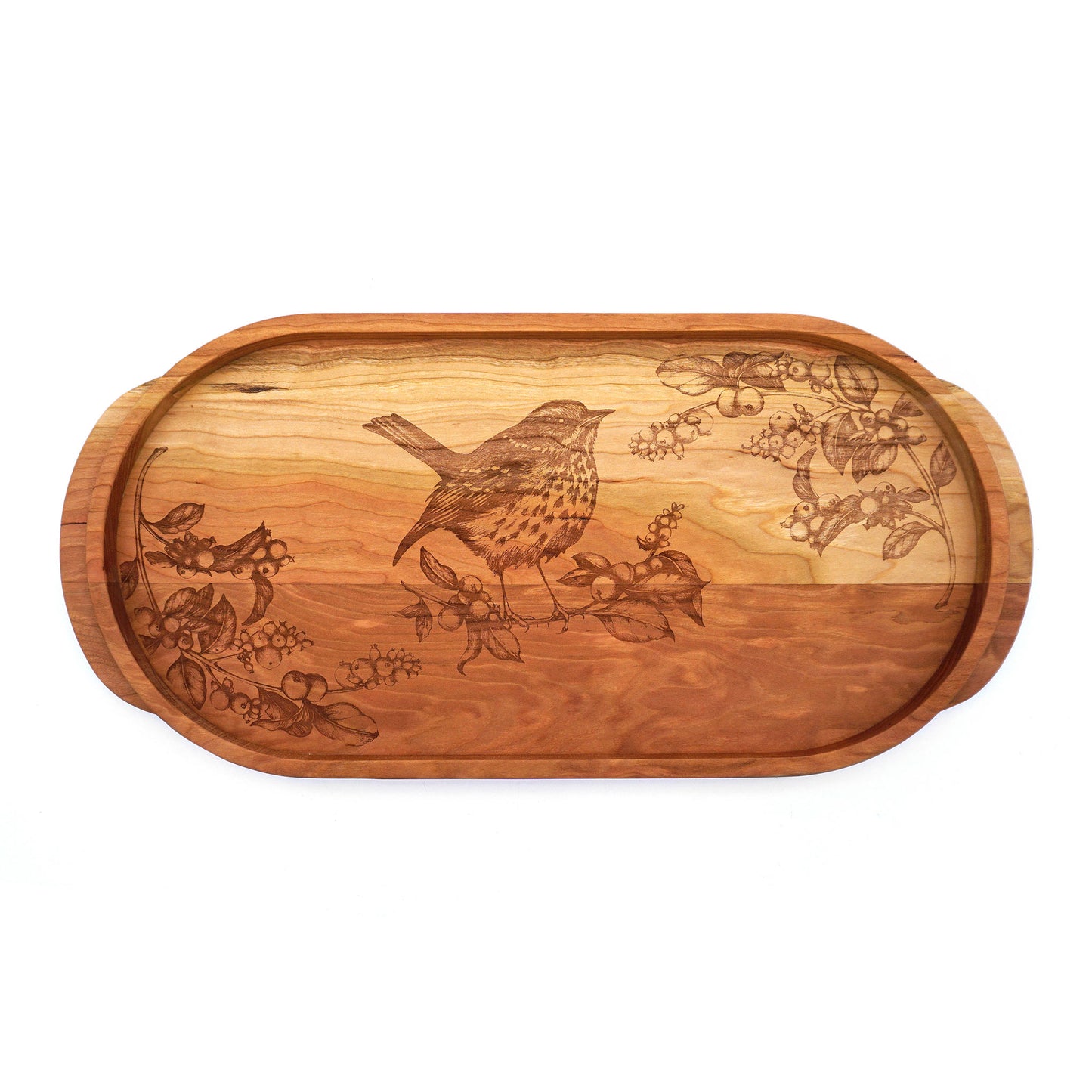 Laura Zindel Cherry Oval Wooden Serving Tray - More designs available