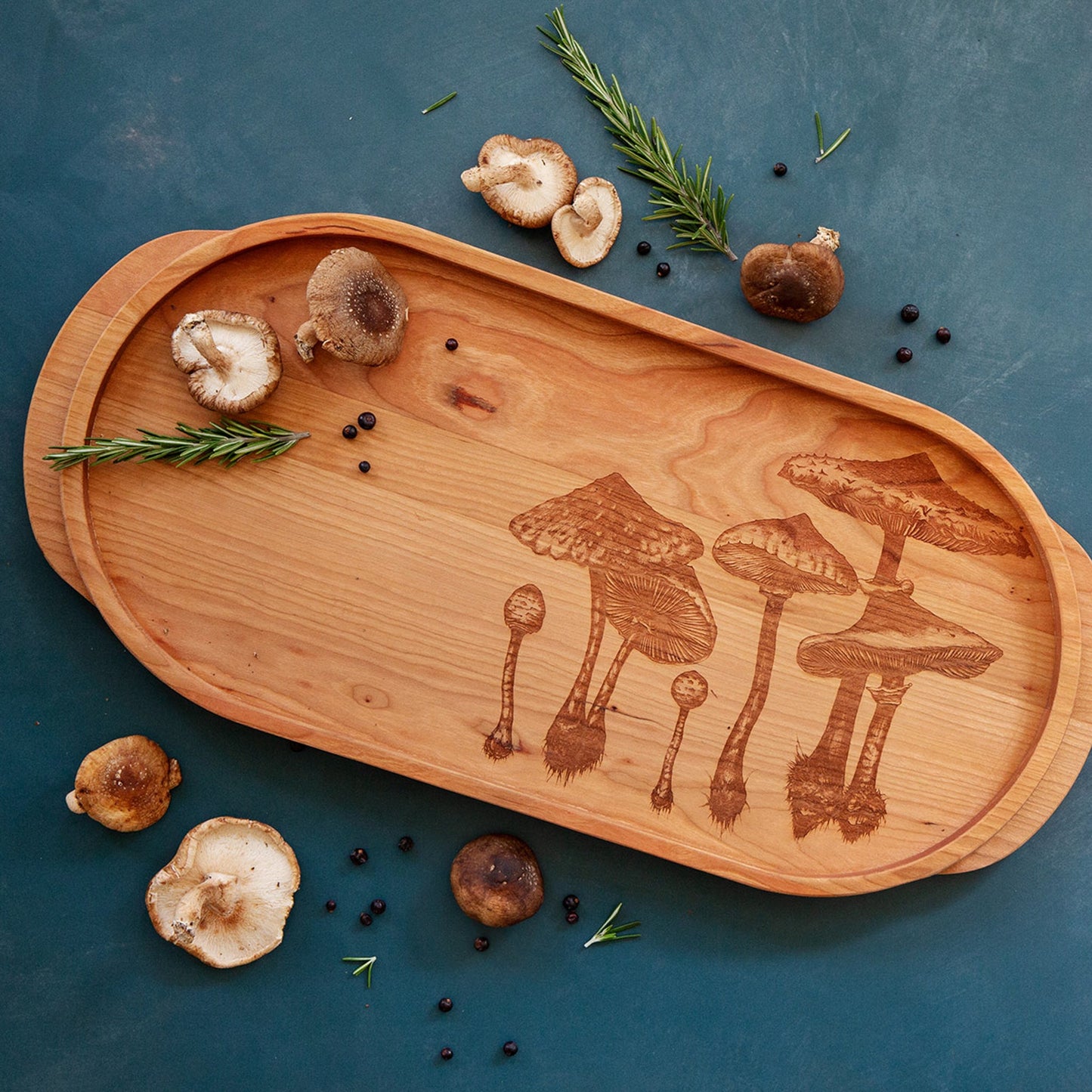 Laura Zindel Cherry Oval Wooden Serving Tray - More designs available