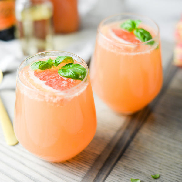Mother's Day Grapefruit Basil Mimosas
