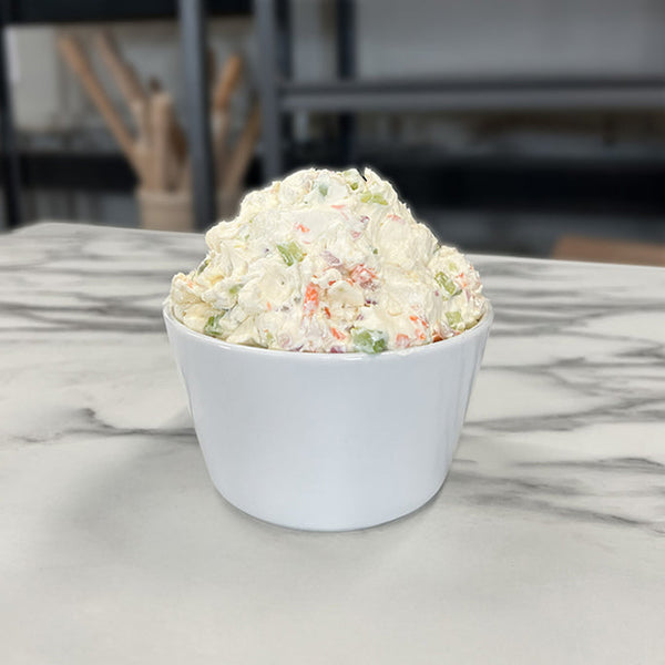 Veggie Cream Cheese in a white bowl