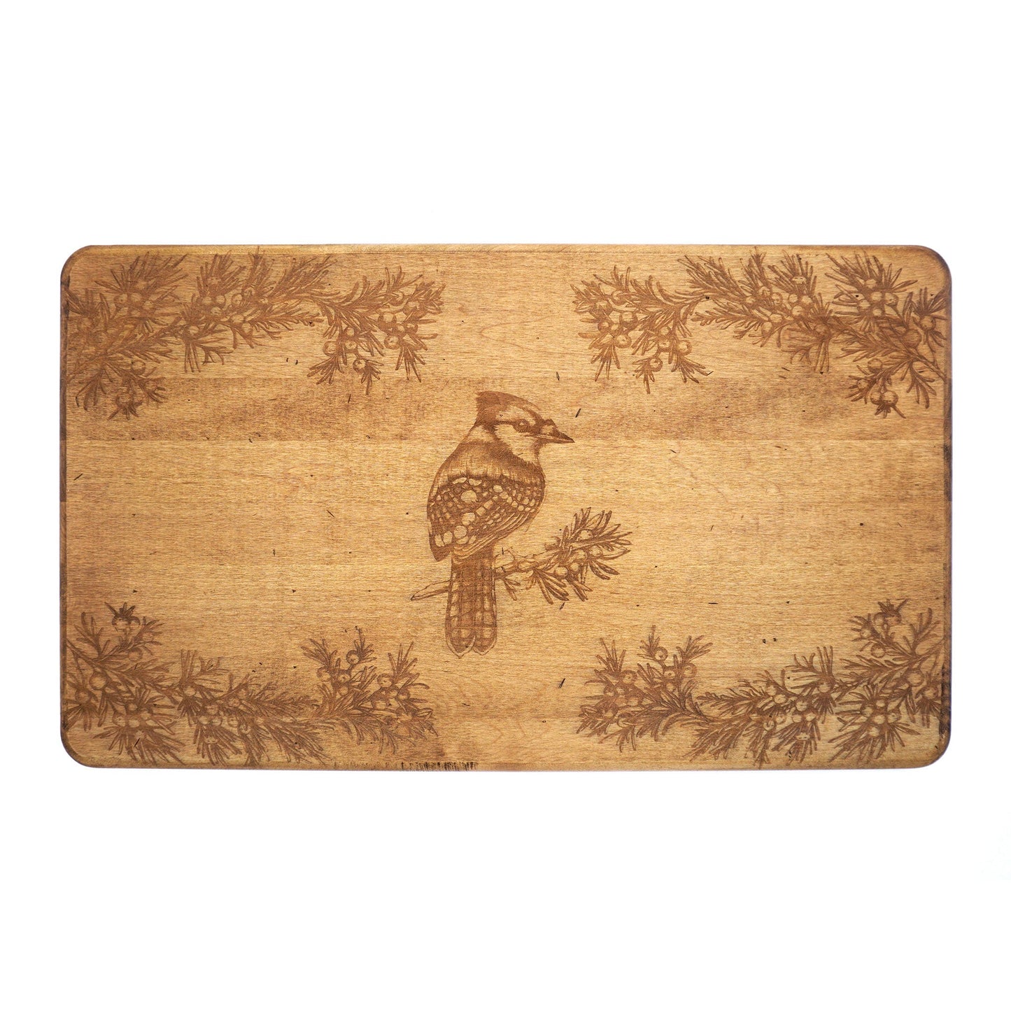Laura Zindel Maple Artisan Serving Board - Blue Jay