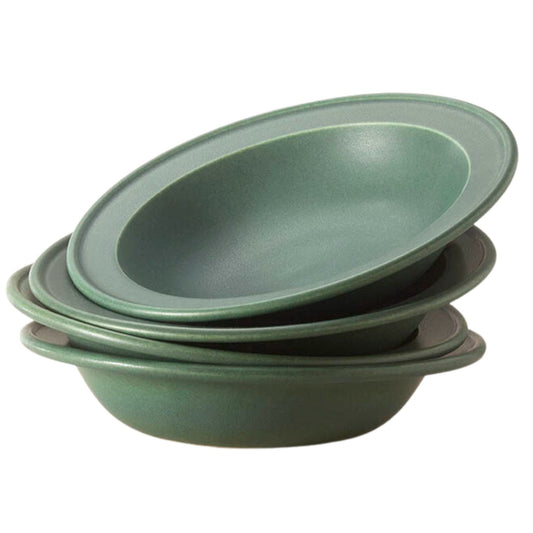 Bennington Potters Rimmed Soup/Pasta Bowl-Elements Green