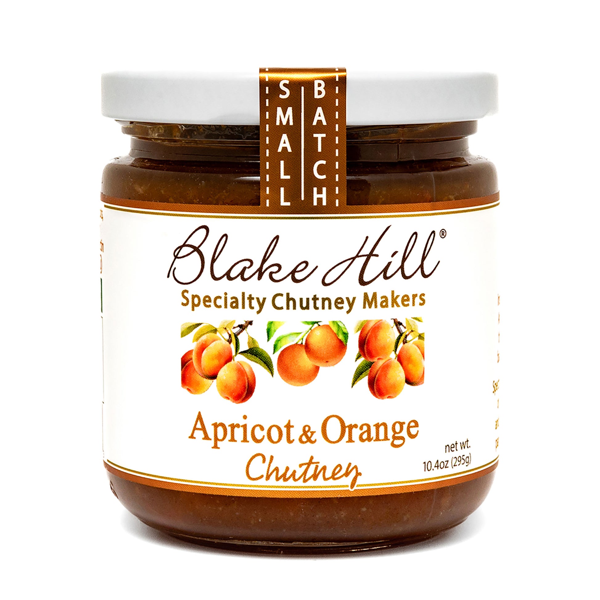 Jar of Blake Hill Apricot & Orange Chutney on a white background