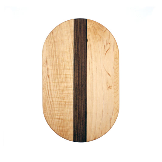 Maple and Walnut Oval Serving Board-15" x 9"