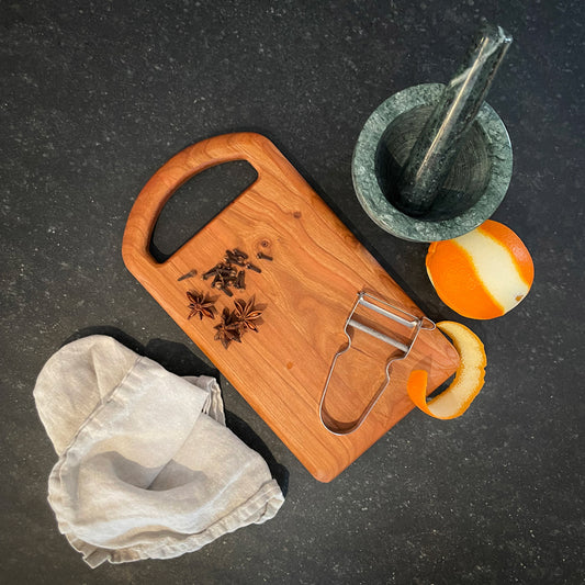 Cherry Serving Board with Oval Handle-11" x 6"