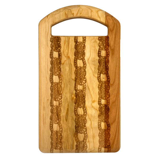 Laura Zindel Cherry Large Serving Board with Oval Handle-Ropes