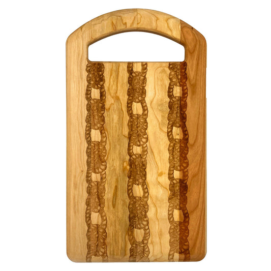 Laura Zindel Cherry Large Serving Board with Oval Handle-Ropes