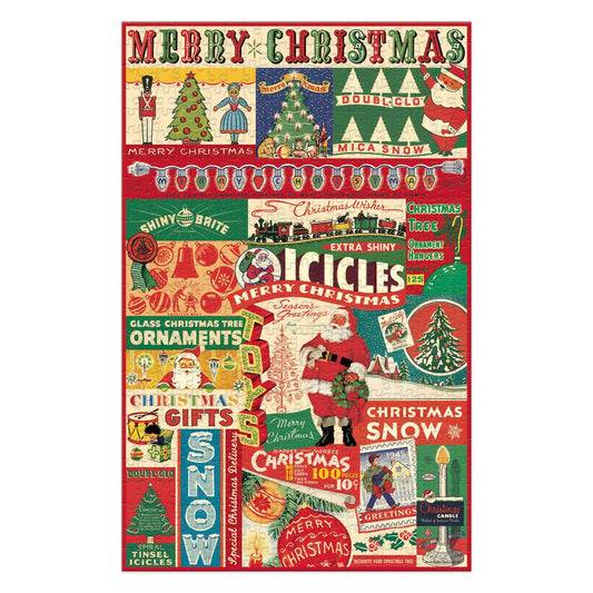 Cavallini 500 Piece Puzzle-Vintage Christmas