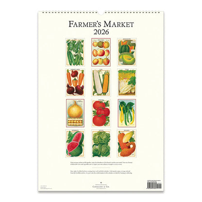 Cavallini Wall Calendar-Farmer's Market 2026