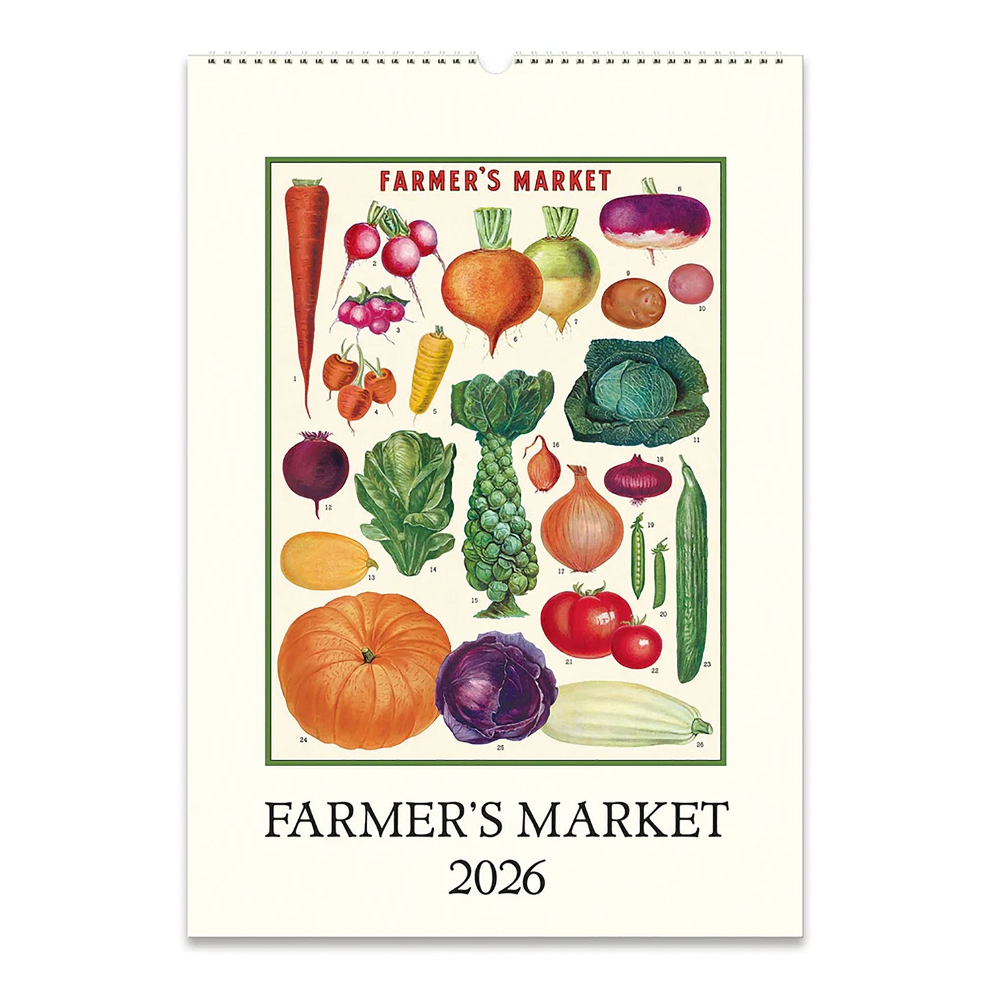 Cavallini Wall Calendar-Farmer's Market 2026