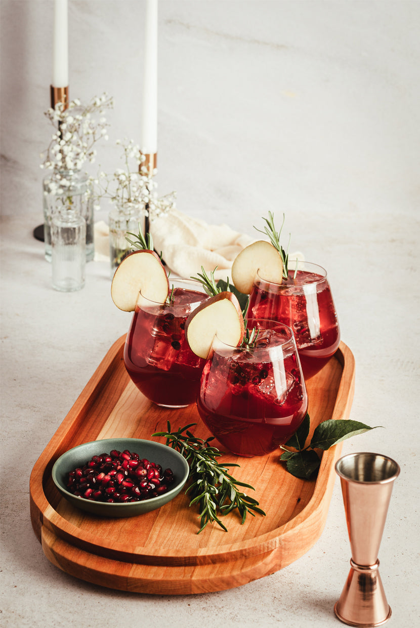 JK Adams Cherry Serving Tray with Pomegranate Sangria