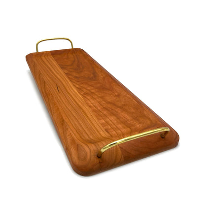 Cherry Serving Board with Brass Handles-20" x 8"