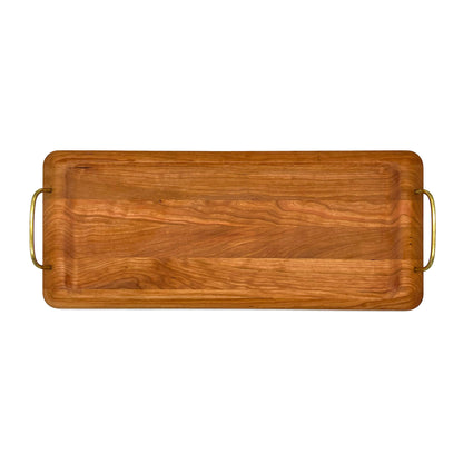 Cherry Serving Board with Brass Handles-24" x 10"