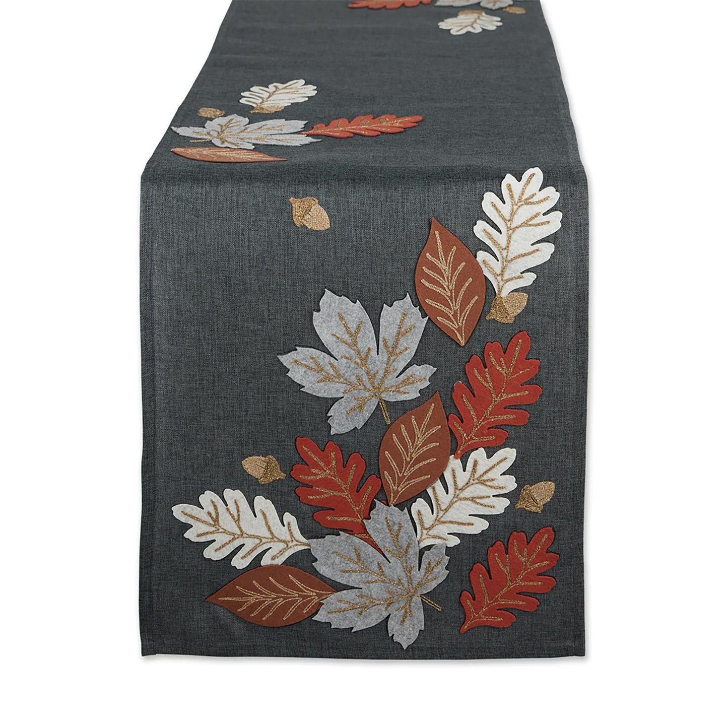 Autumn Leaves Appliqued Embroidered Runner