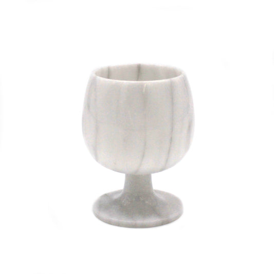 White Vermont Marble Brandy Goblet