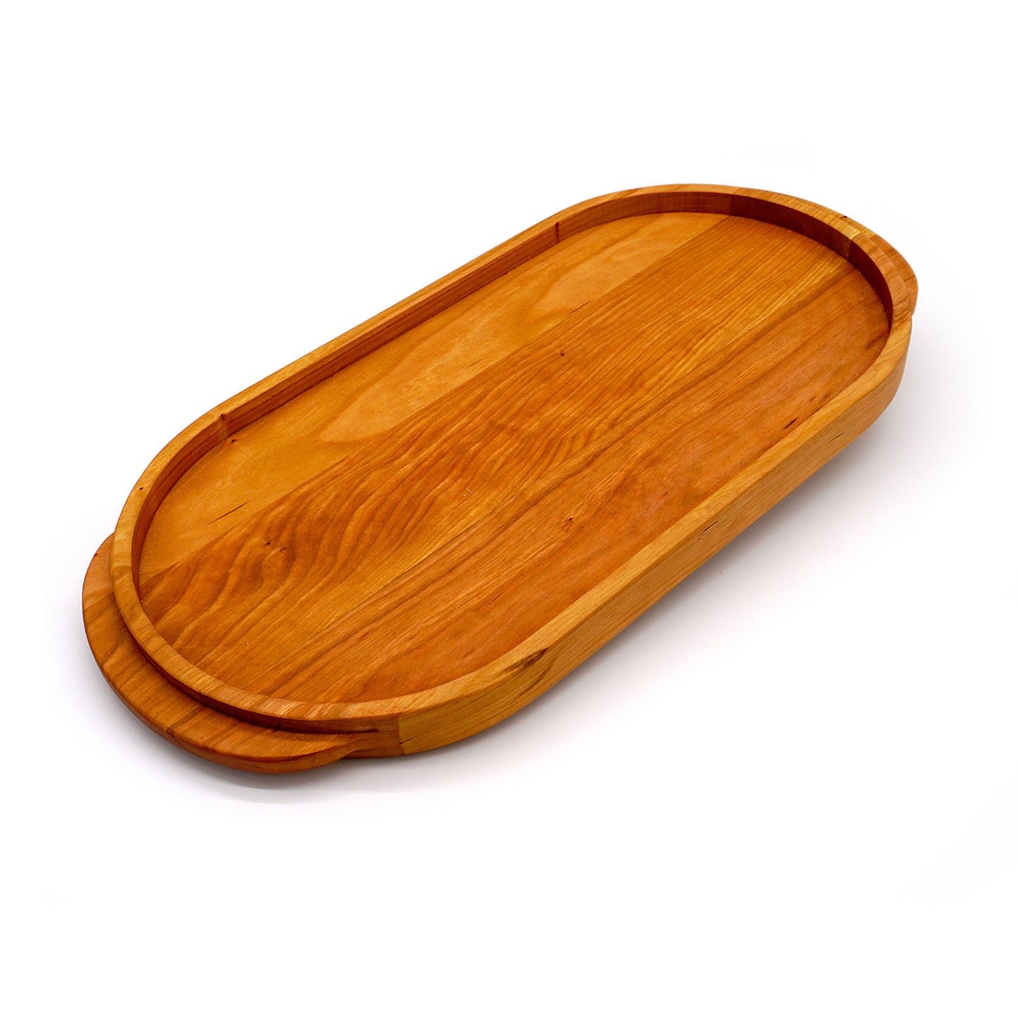 Cherry Oval Wooden Serving Tray-21 1/2" x 10"