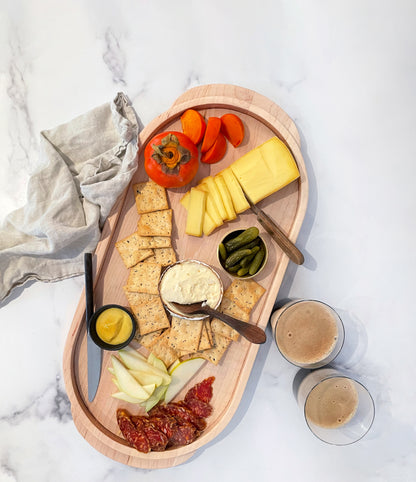 Maple Oval Wooden Serving Tray-21 1/2" x 10"