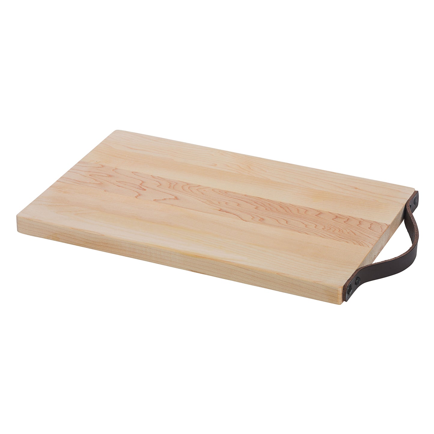 Maple Rectangle Board with Leather Handle-14" x 9"