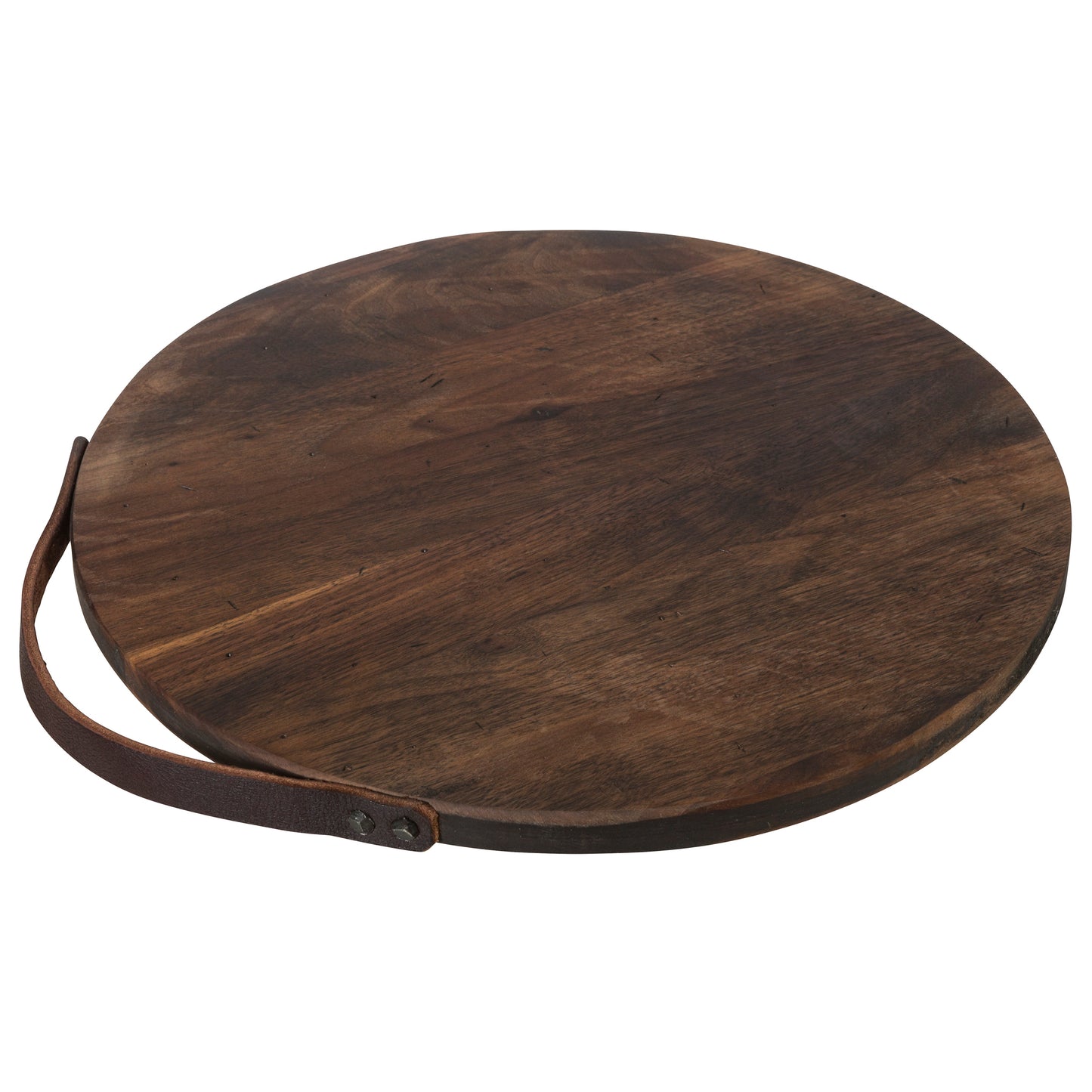 Rustic Walnut Round Serving Board-15"