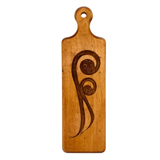 Laura Zindel Artisan Maple Plank Serving Board-Fiddlehead Ferns
