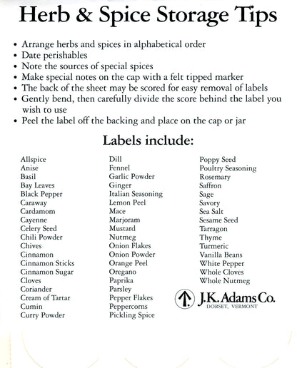 Spice Labels