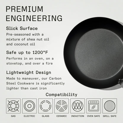 MADE IN Blue Carbon Steel 12" Fry Pan (Seasoned)
