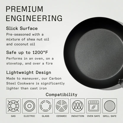 MADE IN Seasoned Carbon Steel 12" Fry Pan
